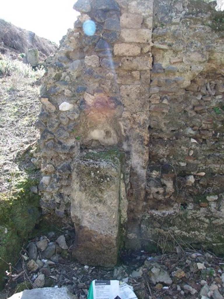 IX.8.8 Pompeii. March 2009. Street altar on north side of entrance doorway.