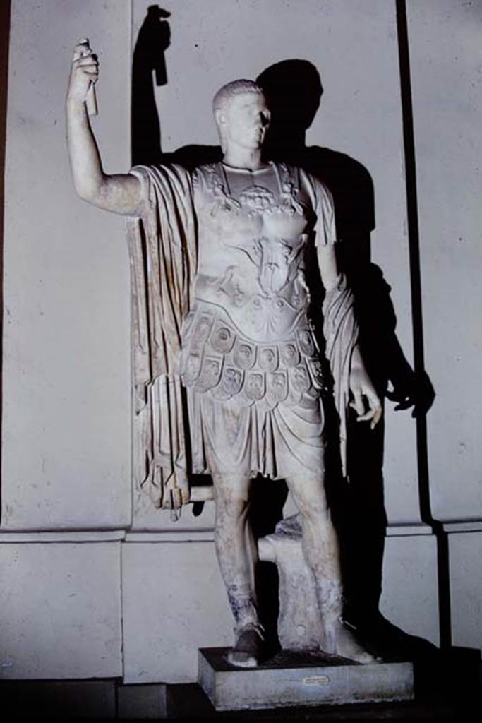 Arch of Marcus Holconius Rufus. 1968. Marble statue of Marcus Holconius Rufus.
Now in Naples Archaeological Museum. Inventory number 6233.
Photo by Stanley A. Jashemski.
Source: The Wilhelmina and Stanley A. Jashemski archive in the University of Maryland Library, Special Collections (See collection page) and made available under the Creative Commons Attribution-Non Commercial License v.4. See Licence and use details.
J68f1412