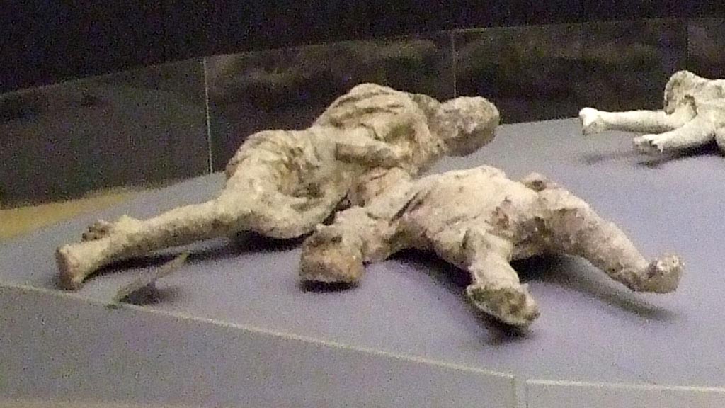 I.22.1 Pompeii, victim 71 and victim 72.
Photographed at “A Day in Pompeii” exhibition at Melbourne Museum. September 2009.
