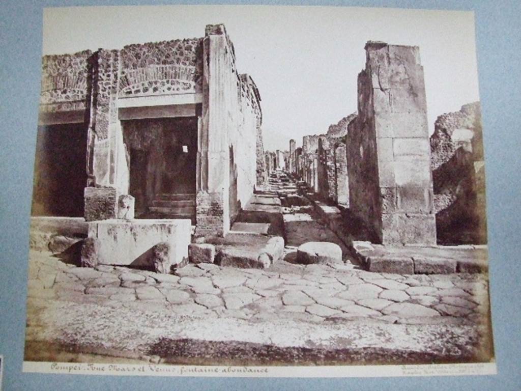 VII.9.67 Steps to rear of Eumachia’s Building showing fountain and Vicolo di Eumachia, looking north. Old undated photograph courtesy of the Society of Antiquaries, Fox Collection.