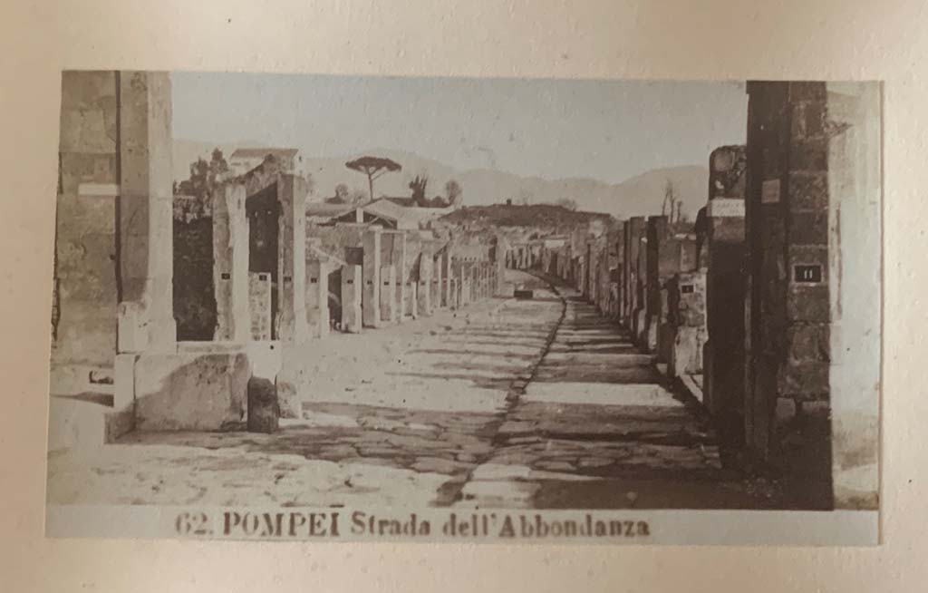 Fountain outside VII.9.67. Via dell’ Abbondanza, Pompeii. From an album dated 1882. Looking east between VII.9 and VIII.3.
Photo courtesy of Rick Bauer.