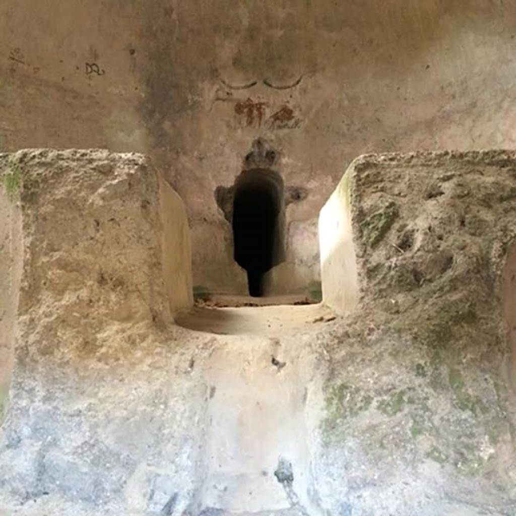 Castellum Aquae Pompeii. April 2015. Aqueduct water inlet channel in north side of water tower. Photo courtesy of Sharon M. Wolf.