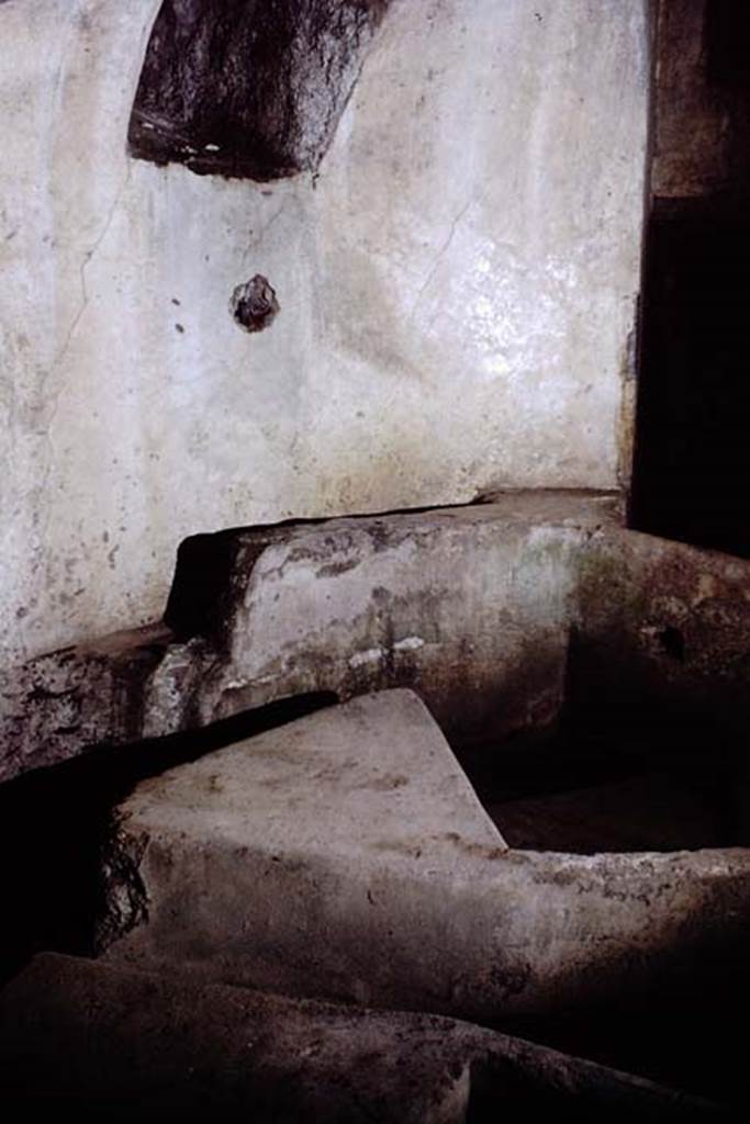 Castellum Aquae Pompeii. 1968. Western directing wall “G” and basin wall “b”.
Photo by Stanley A. Jashemski.
Source: The Wilhelmina and Stanley A. Jashemski archive in the University of Maryland Library, Special Collections (See collection page) and made available under the Creative Commons Attribution-Non Commercial License v.4. See Licence and use details.
J68f1208