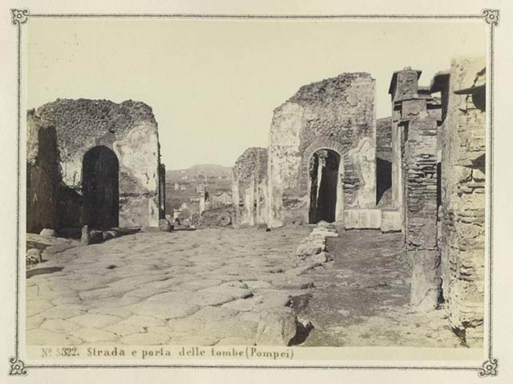 Porta Ercolano or Herculaneum Gate. From an album date February 1874. Looking north through Gate.
Photo courtesy of Rick Bauer.