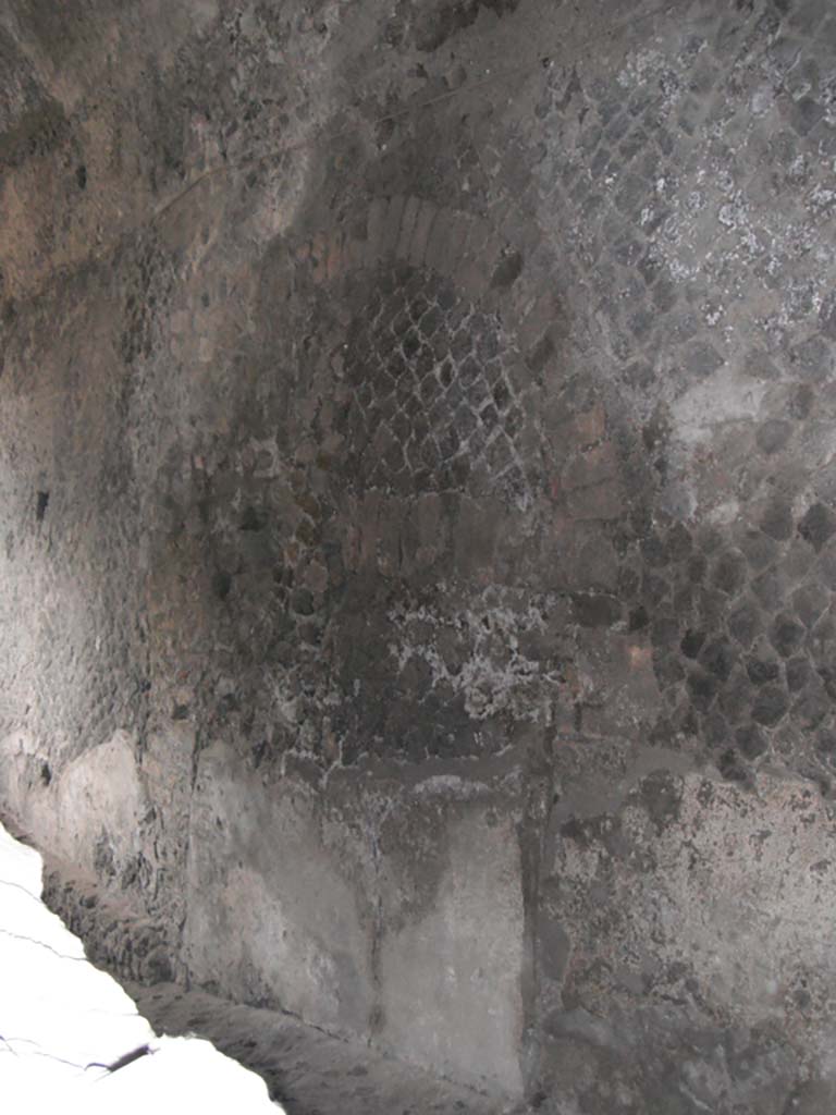 Porta Marina, Pompeii. May 2011.
Blocked doorway in north wall of pedestrian tunnel. Photo courtesy of Ivo van der Graaff.