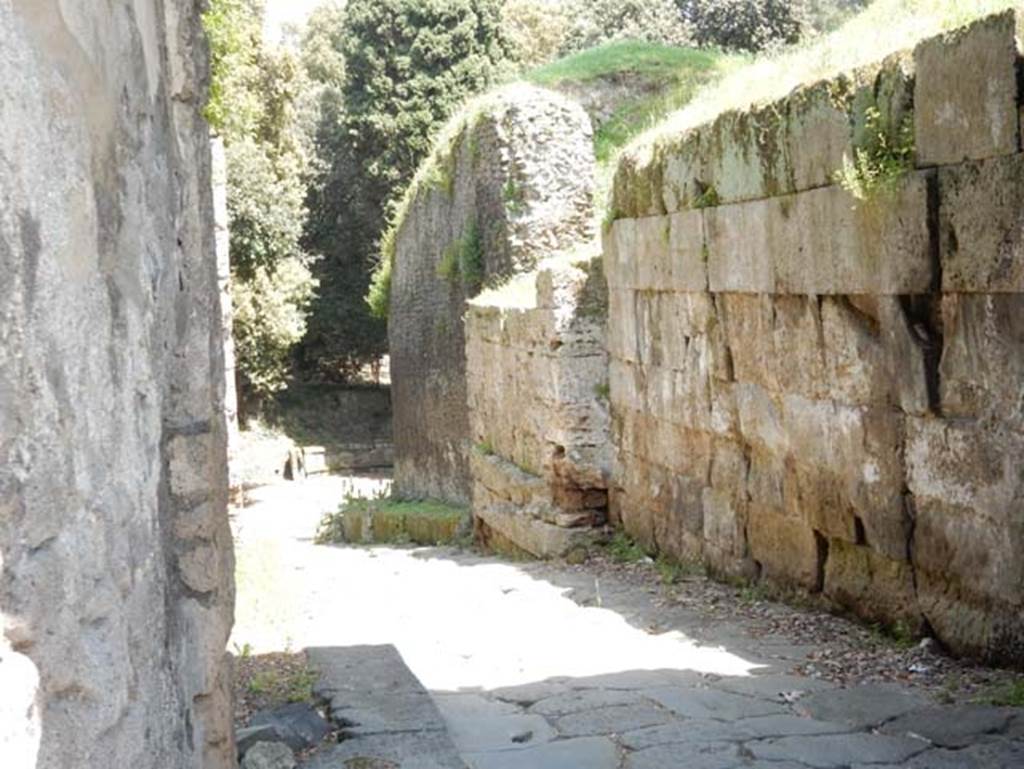 Pompeii Porta Nola. May 2015. South wall of gate leading out from city.
Photo courtesy of Buzz Ferebee.