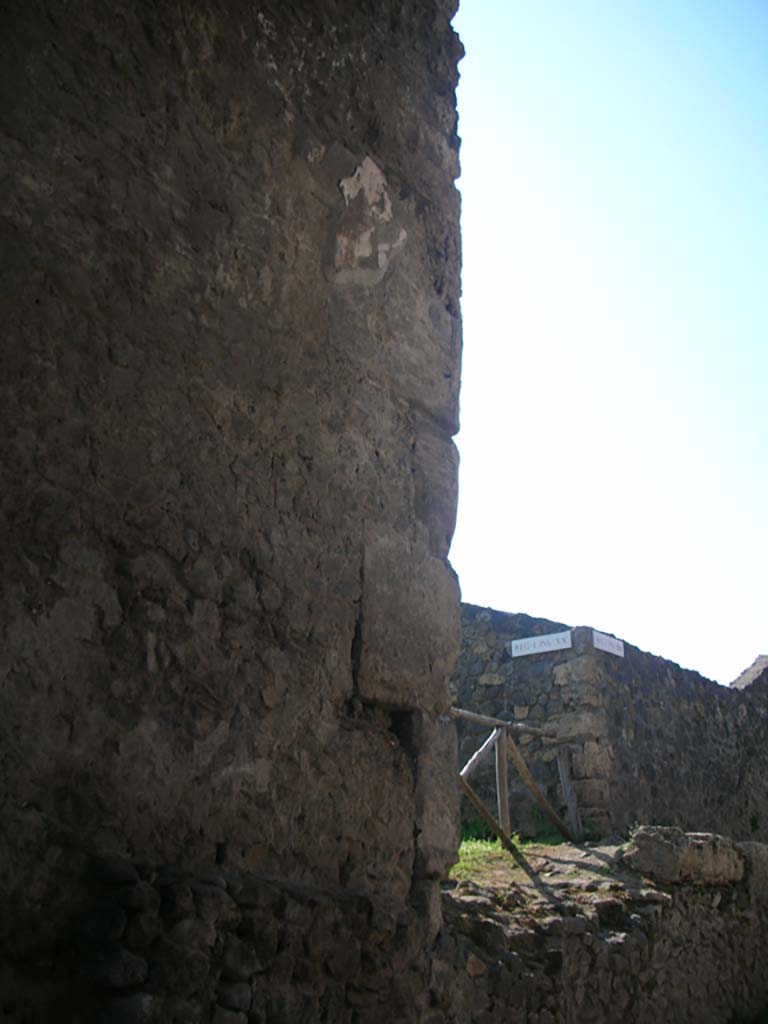 Porta di Nocera or Nuceria Gate, Pompeii. May 2010.
West side of gate at north end. Photo courtesy of Ivo van der Graaff.