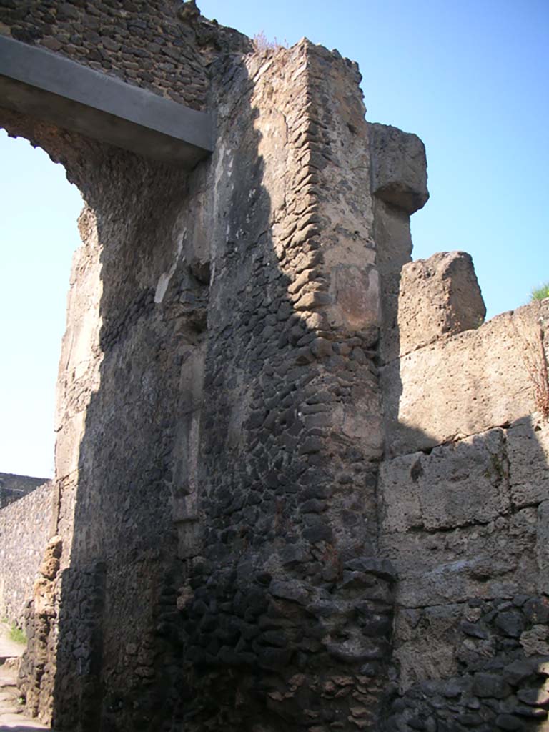 Porta di Nocera or Nuceria Gate, Pompeii. May 2010.
Looking north on east side of gate. Photo courtesy of Ivo van der Graaff.