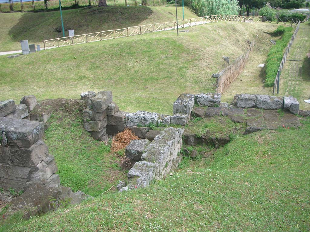 Vesuvian Gate, Pompeii. May 2010. Looking north-east across site of tower from upper area. Photo courtesy of Ivo van der Graaff.