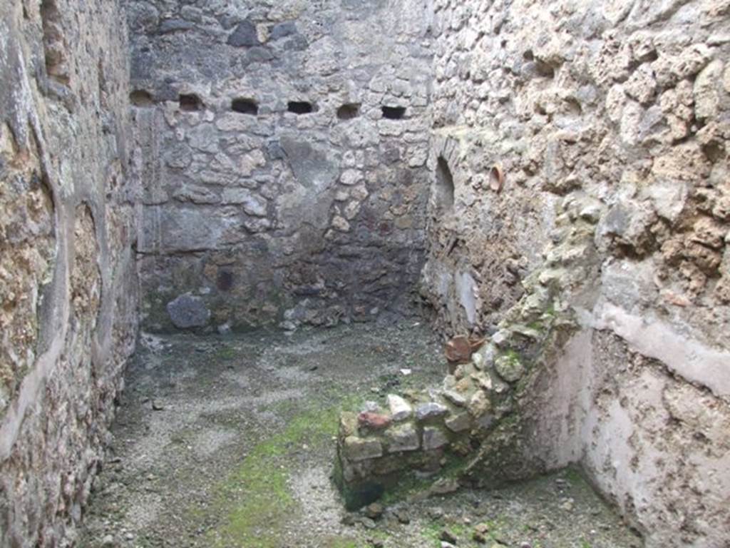 IX.3.13 Pompeii. March 2009. Looking west across kitchen, storeroom and latrine.