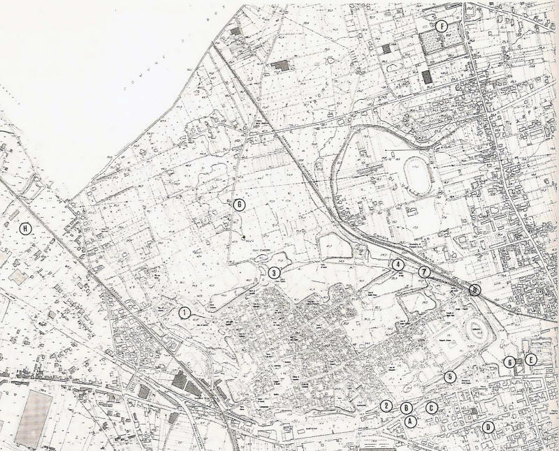 Pompei area tombs plan Tombs outside Pompeii walls and in the suburbs