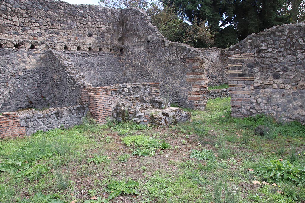 I.1.3 Pompeii, October 2024.
Looking south-east across yard “c”, towards doorway into second stables area, “g”, on right. Photo courtesy of Klaus Heese.
