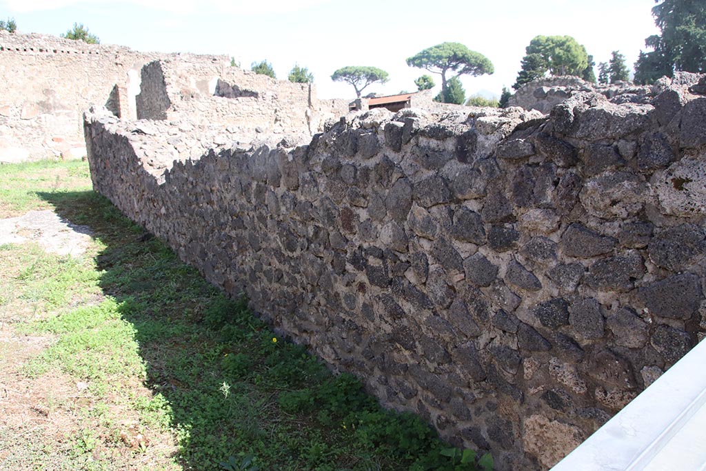 1.2.6 Pompeii. October 2024. Looking east along south wall of entrance corridor/fauces. Photo courtesy of Klaus Heese.