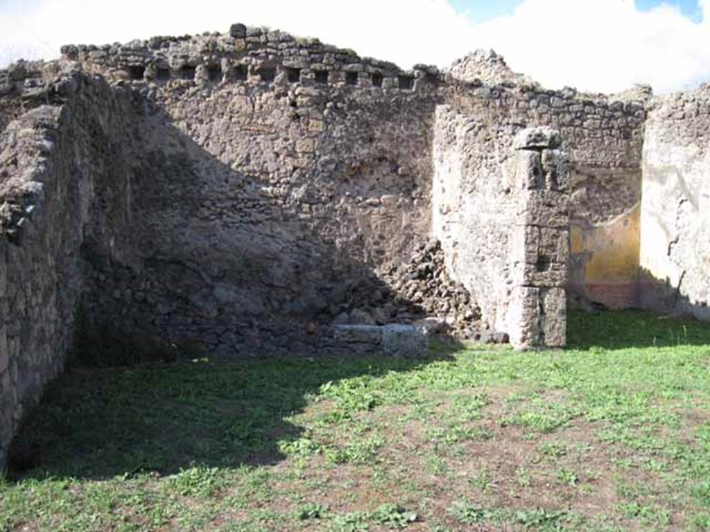 1.2.6 Pompeii. September 2010. Looking north towards room in north-west corner of atrium, and north wall.  Photo courtesy of Drew Baker.
