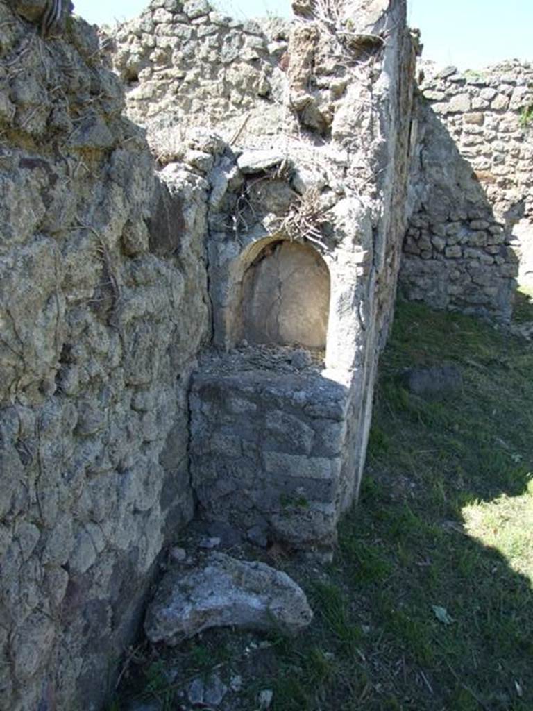 I.2.16 Pompeii. March 2009. Room 6. Garden area. Masonry Aedicula Lararium in North west corner.