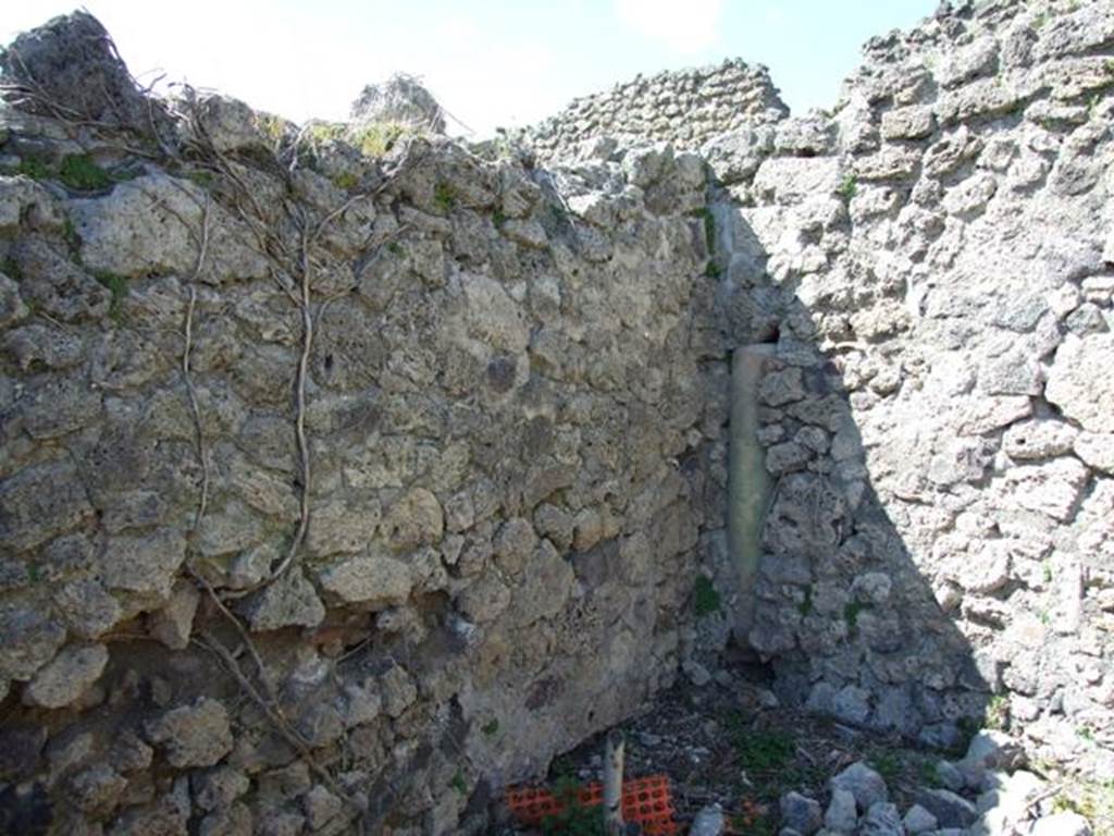 I.2.16 Pompeii. March 2009. Room 2. North west corner, with downpipe.