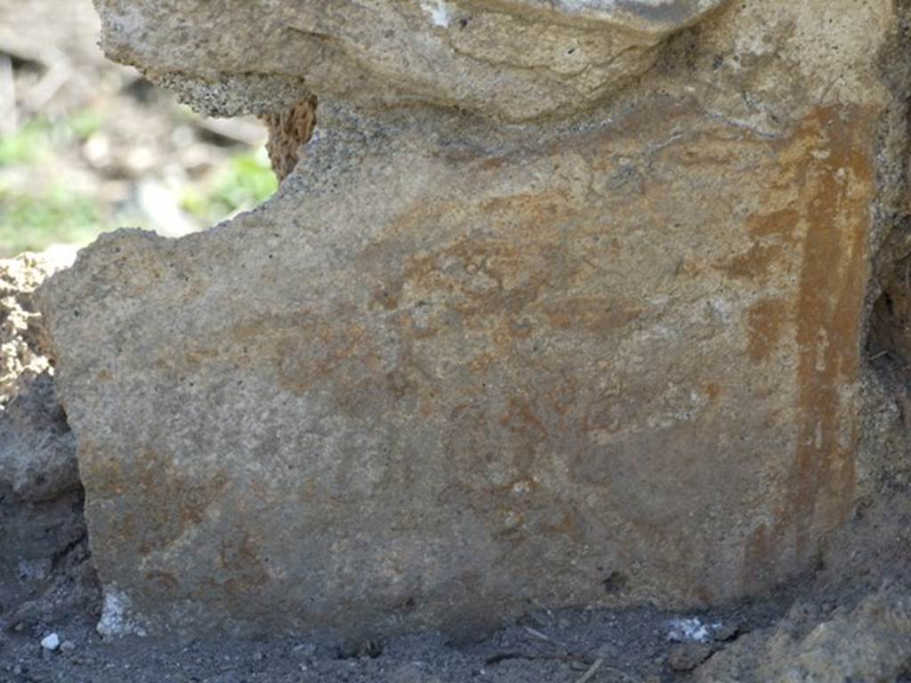 I.2.17 Pompeii. March 2009. . Room 13. South wall. Remains of decoration under stucco.