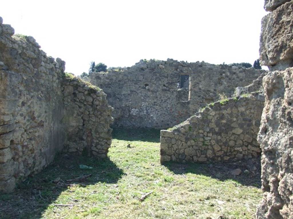 I.2.22 Pompeii. March 2009. Room 1. Shop area, looking west into garden area.