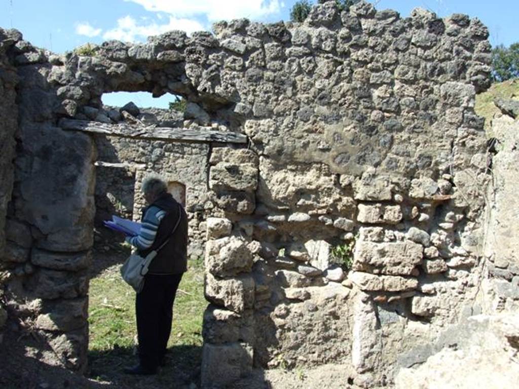 I.2.22 Pompeii. March 2009. Room 2. North wall, with door leading into Shop.