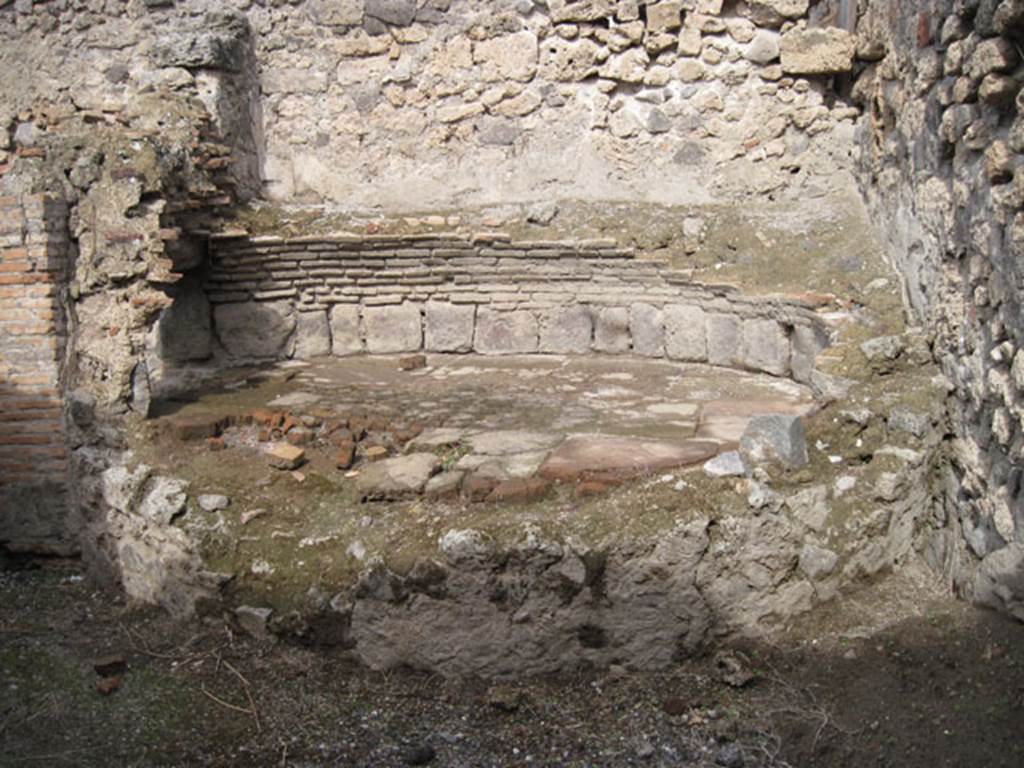 I.3.1 Pompeii. September 2010. Looking towards north wall and internals of oven. Photo courtesy of Drew Baker.
