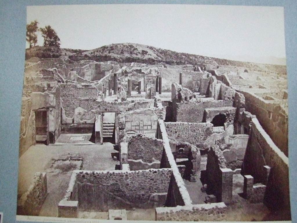 Photo taken in the late 1800’s, showing insula I.3 after excavation.
I.3.2 is in the centre, at the lower side of the picture.
Courtesy of the Society of Antiquaries, Fox Collection.