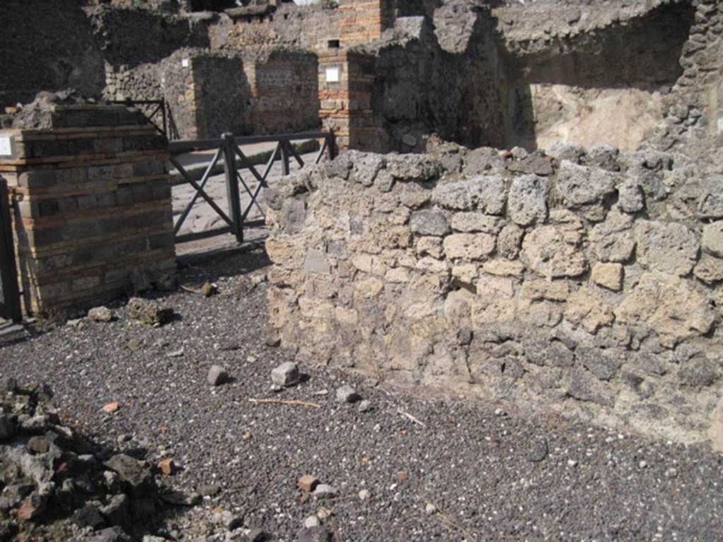 I.3.5 Pompeii. September 2010. Looking towards north wall of the entrance room, with doorway to adjoining workshop at I.3.6. Photo courtesy of Drew Baker.