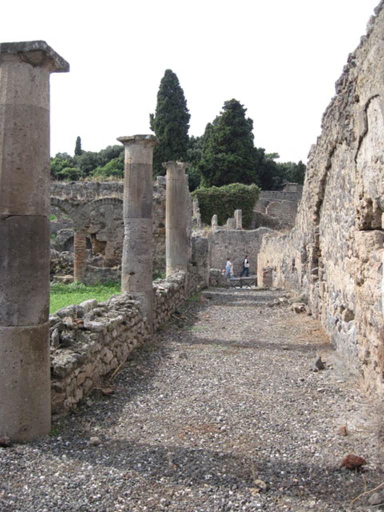 I.3.8b Pompeii. September 2010. Looking west along north portico, from the north-east corner. Photo courtesy of Drew Baker.