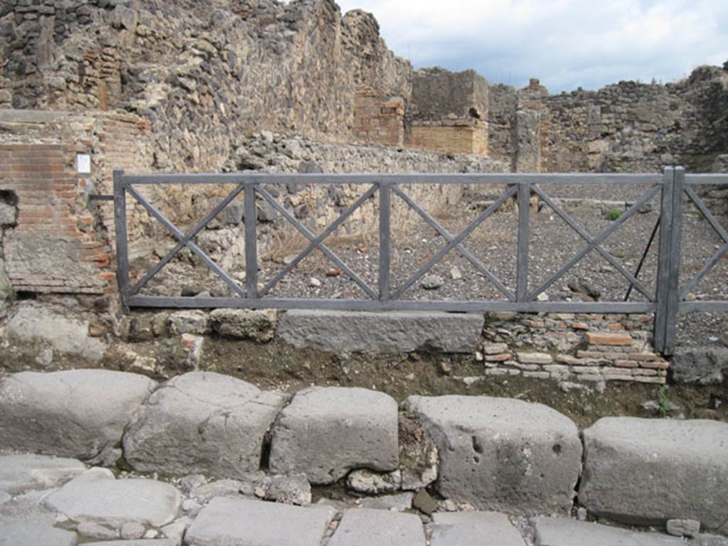 I.3.10 Pompeii. September 2010. Looking east across Via Stabiana towards entrance doorway. Photo courtesy of Drew Baker.