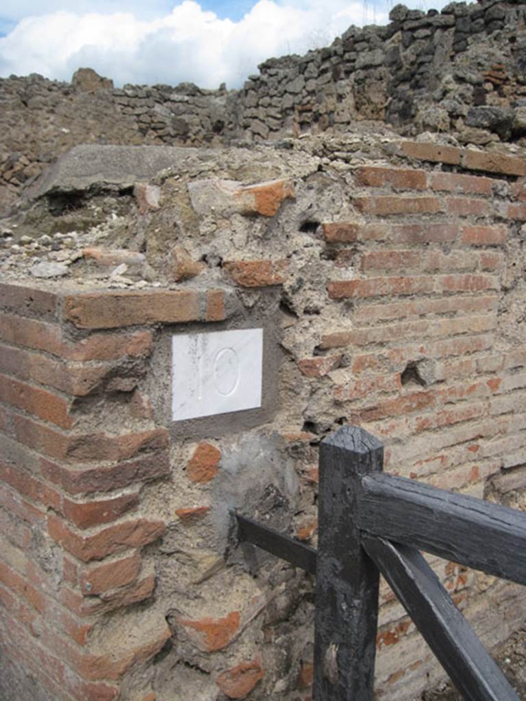 I.3.10 Pompeii. September 2010. ID number plate. Photo courtesy of Drew Baker.