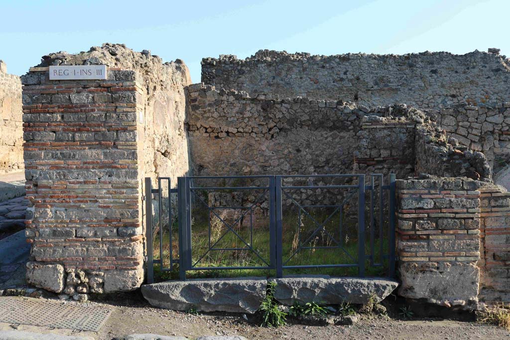 I.3.12 Pompeii. December 2018. Looking east towards entrance doorway from Via Stabiana. Photo courtesy of Aude Durand.