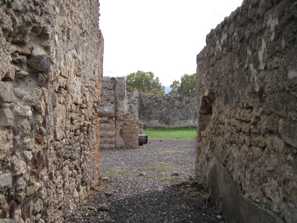 I.3.20 Pompeii. September 2010. Looking south along fauces towards atrium, from entrance doorway. Photo courtesy of Drew Baker.