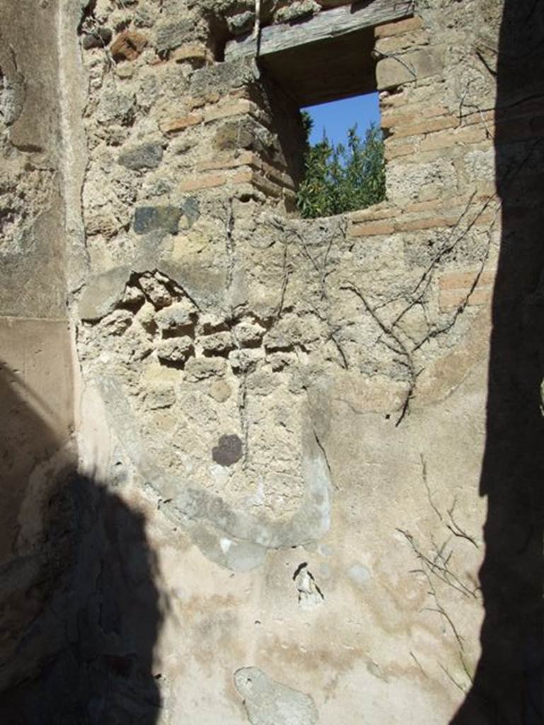 I.3.27 Pompeii. March 2009. East wall of small room with window onto Vicolo.