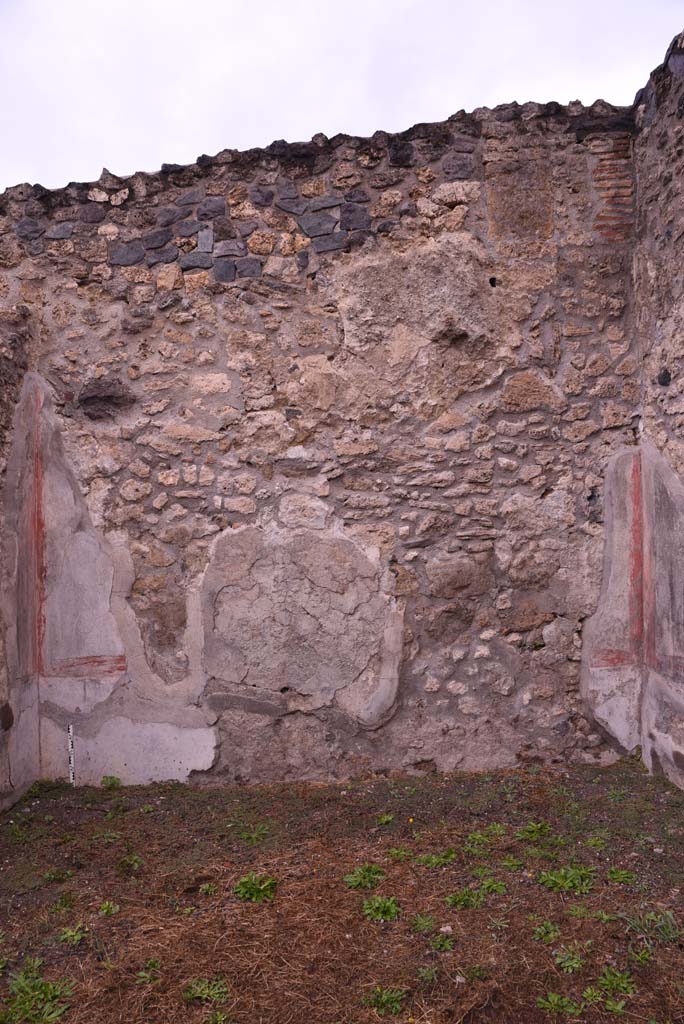 I.4.2 Pompeii. October 2019. Detail of north wall of triclinium.
Foto Tobias Busen, ERC Grant 681269 DÉCOR.
