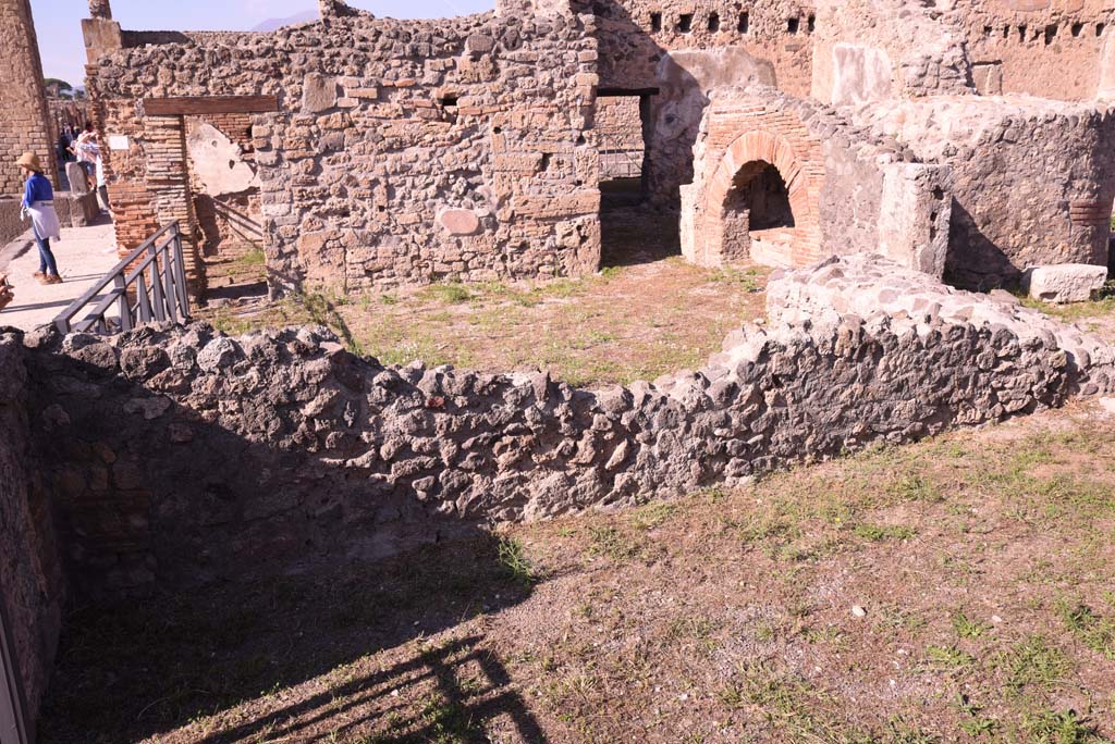 I.4.12 Pompeii. October 2019. Room a, looking towards north wall (lower) and into I.4.13.
Foto Tobias Busen, ERC Grant 681269 DÉCOR.