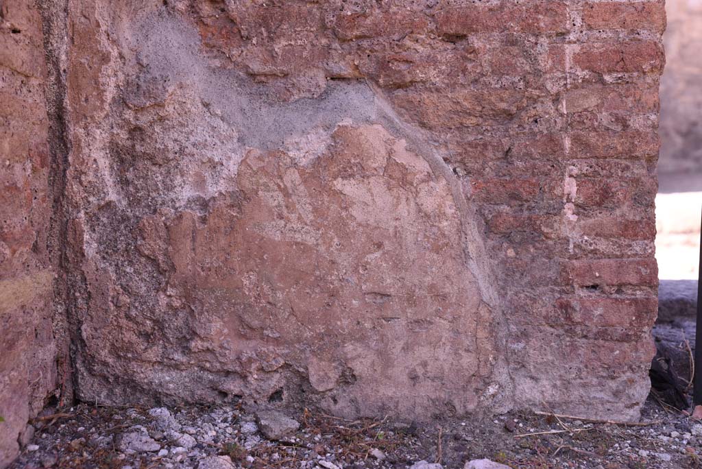 I.4.16 Pompeii. October 2019. Detail of remaining stucco on north wall in north-west corner.
Foto Tobias Busen, ERC Grant 681269 DÉCOR.