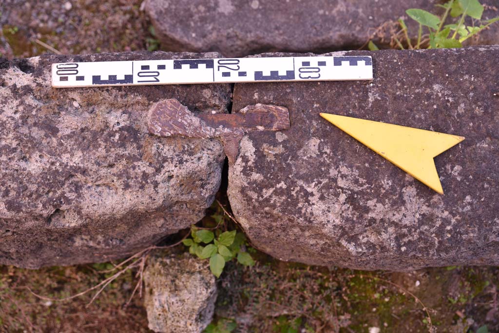 I.4.25 Pompeii. October 2019. Room 51, detail from north interior end of front wall.
Foto Tobias Busen, ERC Grant 681269 DÉCOR