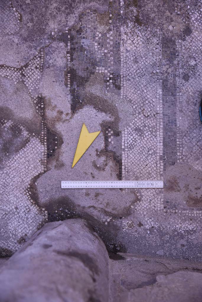 I.4.25 Pompeii. October 2019.
Room 34, detail of flooring near north wall, with detail of flooring separating alcove, in centre.
Foto Tobias Busen, ERC Grant 681269 DÉCOR.