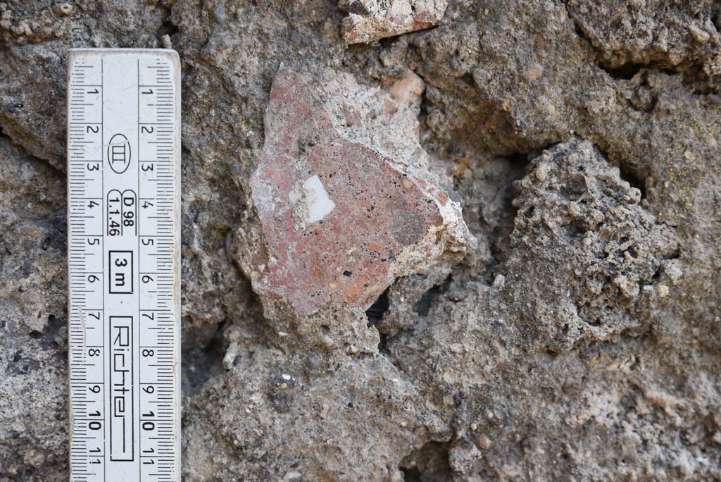 I.4.25 Pompeii. September 2020. Room 35, detail set into south wall in south-east corner.
Foto Tobias Busen, ERC Grant 681269 DÉCOR.