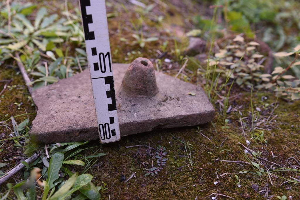 I.4.25/I.4.5 Pompeii. October 2019. Calidarium 41, detail of “Tegula Mammata”.
Foto Tobias Busen, ERC Grant 681269 DÉCOR.