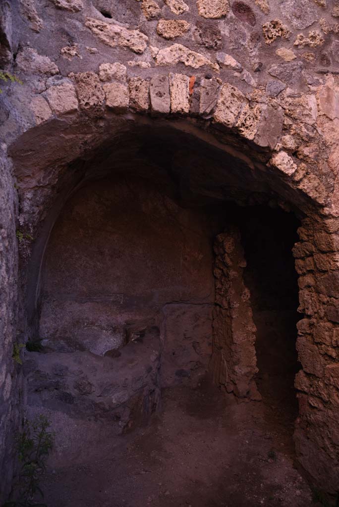 I.4.25/I.4.5 Pompeii. October 2019.
Unnumbered corridor/room, looking towards vaulted area at east end, with basin or vat.
Foto Tobias Busen, ERC Grant 681269 DÉCOR.