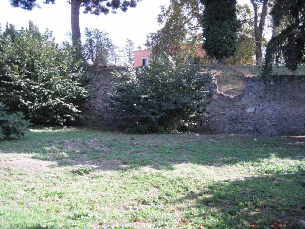 I.5.2 Pompeii. September 2010. Photo courtesy of Drew Baker. South wall of garden area. According to CTP, there were five doorways blocked in antiquity in this wall, mentioned by Mau in BdI. See Van der Poel, H. B., 1986. Corpus Topographicum Pompeianum, Part IIIA. Austin: University of Texas. (p.2) See BdI 1874, p.275.