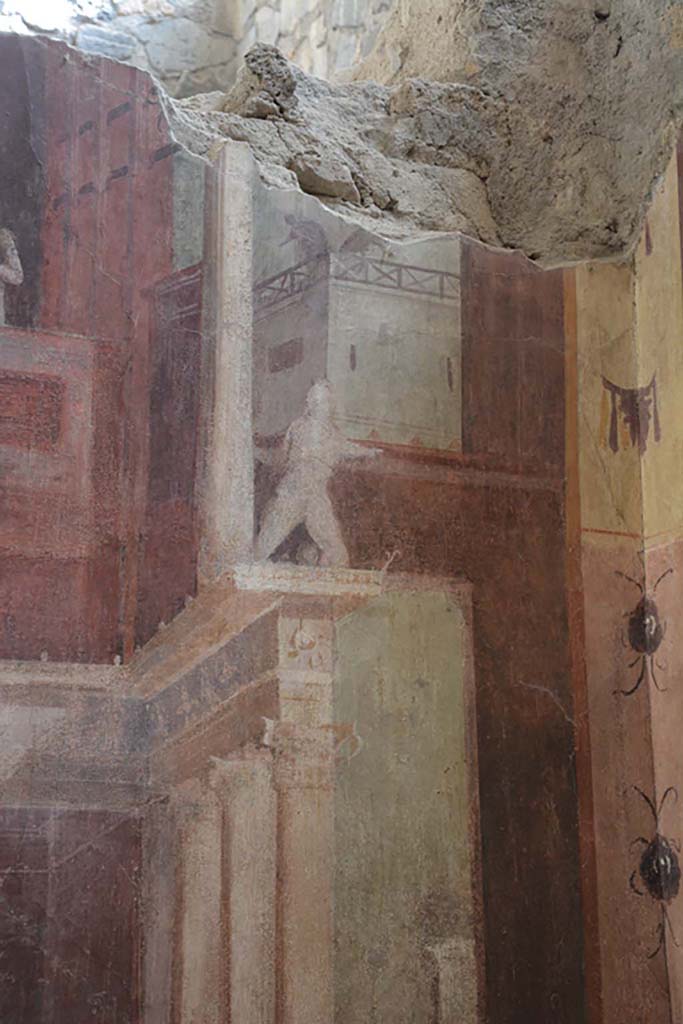 I.6.2 Pompeii. September 2019. Detail of painted panel from south wall at west end.
Foto Annette Haug, ERC Grant 681269 DÉCOR.
