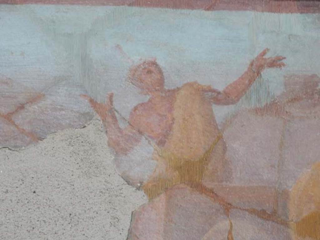 I.6.2 Pompeii. May 2016. Detail of wall painting from west wall, known as “the pestilence scene”. Photo courtesy of Buzz Ferebee.
