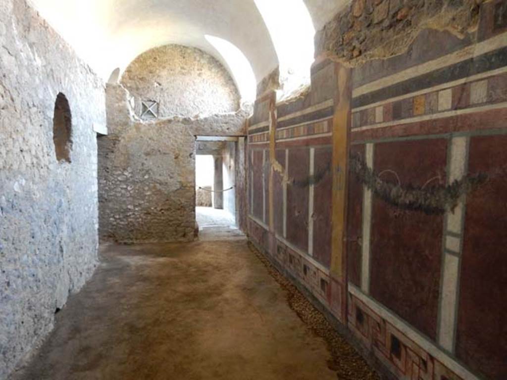 I.6.2 Pompeii. May 2016.
Looking south towards doorway into oecus/triclinium along east wing of cryptoporticus. Photo courtesy of Buzz Ferebee.