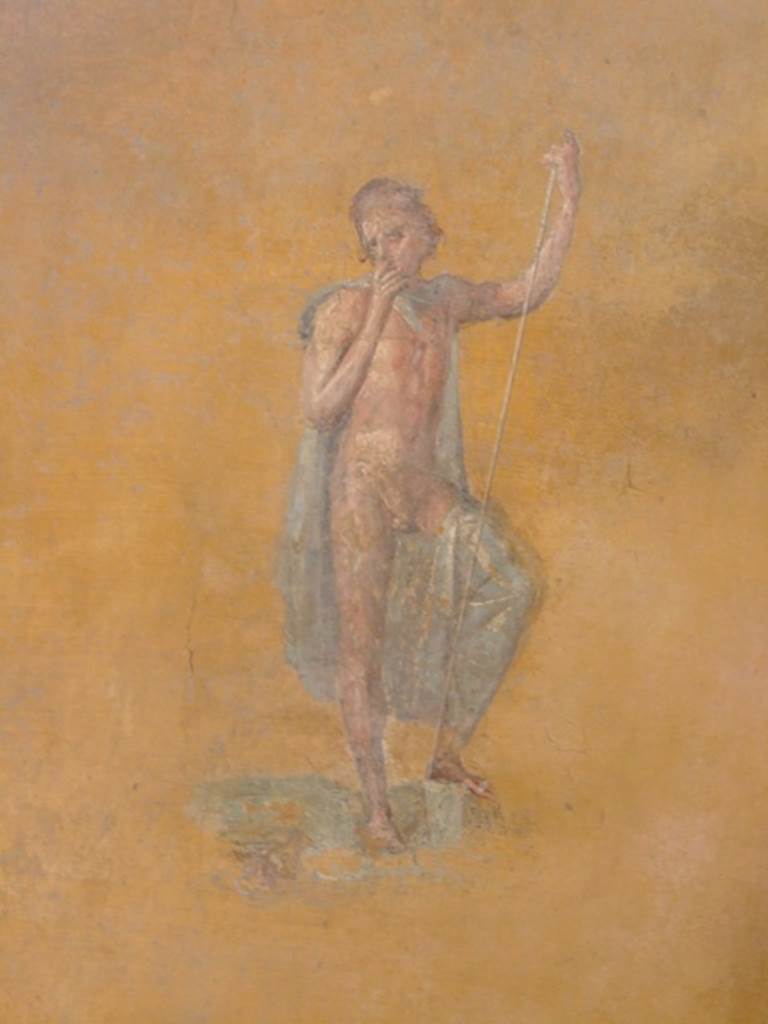 I.6.4 Pompeii. March 2009. Room 4, Detail of painted figure.
