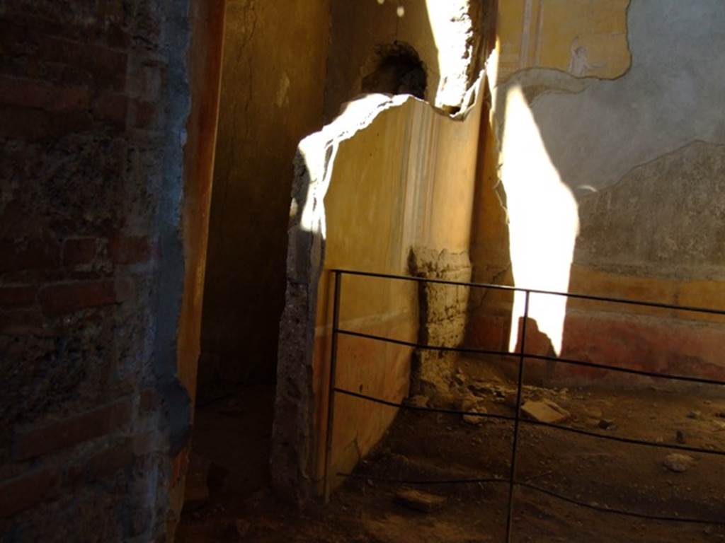 I.6.4 Pompeii. March 2009. Room 4. North wall with entrance to area under stairs.