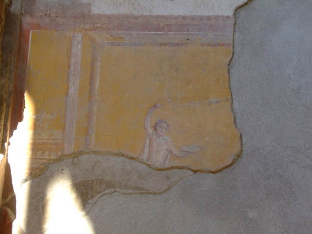 I.6.4 Pompeii. March 2009. Room 4. Painted figure at north end of east wall.