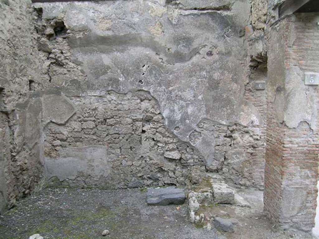 I.6.5 Pompeii. May 2004. West wall which also had the stairs to the upper floor from entrance I.6.6. Photo courtesy of Nicolas Monteix.