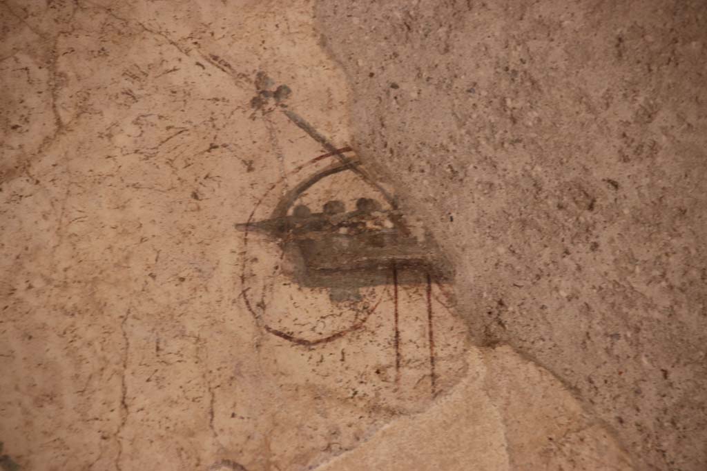 I.6.7 Pompeii. September 2019. Detail from south end of west wall. Photo courtesy of Klaus Heese.