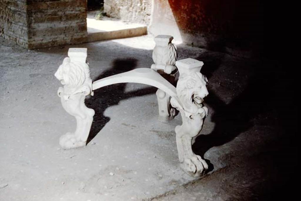 I.6.11 Pompeii. 1959. Marble tripod table legs with lion’s heads and paws. Photo by Stanley A. Jashemski.
Source: The Wilhelmina and Stanley A. Jashemski archive in the University of Maryland Library, Special Collections (See collection page) and made available under the Creative Commons Attribution-Non Commercial License v.4. See Licence and use details.
J59f0352